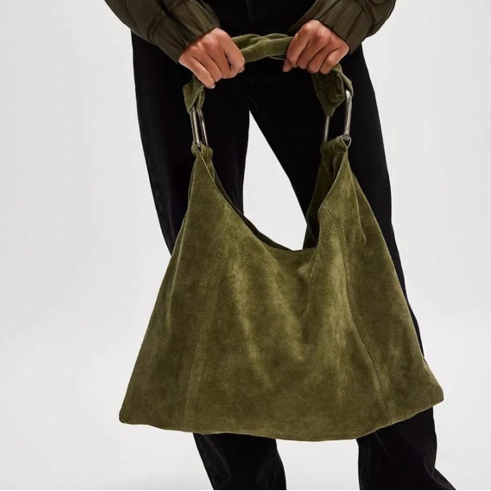 Free People Olive Suede Hobo Bag